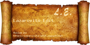 Lazarovits Edit névjegykártya